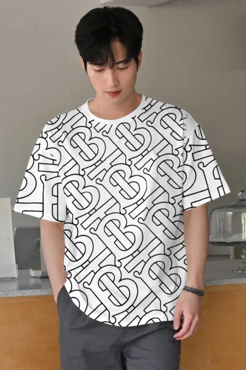 Bold Pattern B Printed T-Shirt