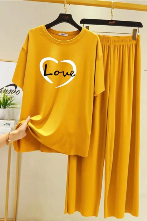 Love T-Shirt and Pants Sleep Set