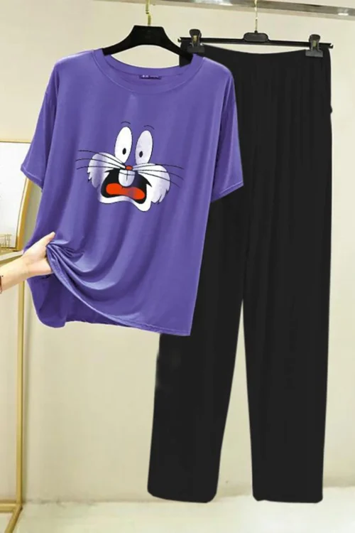 Bugs Bunny T-Shirt and Black Pants Sleep Set